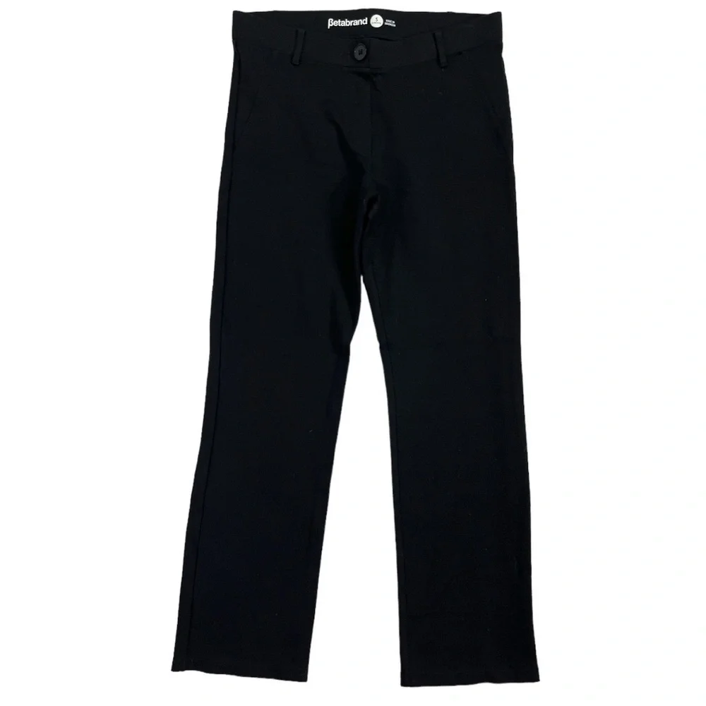 Betabrand Straight-Leg Classic Dress Pant Yoga Pant size Small Petite in Black